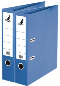 Kangaro 2x Ringband mappen/ordners blauw 75 mm A4