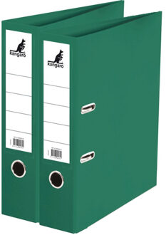 Kangaro 2x Ringmappen/ordners groen A4 75 mm - Opbergmap