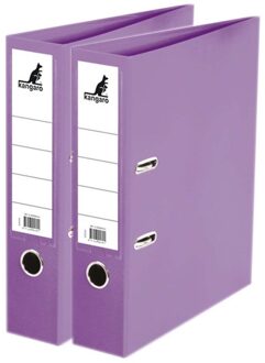 Kangaro 2x Ringmappen/ordners paars A4 75 mm - Opbergmap