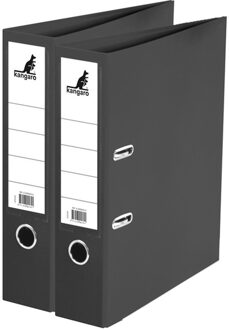 Kangaro 2x Ringmappen/ordners zwart A4 75 mm - Opbergmap