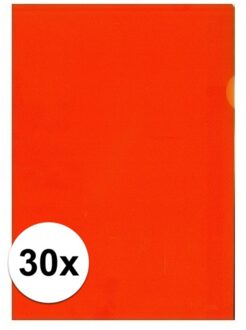 Kangaro 30x stuks documenten Insteekmapjes - oranje - A4 formaat - 21 x 30 cm - Kantoorartikelen