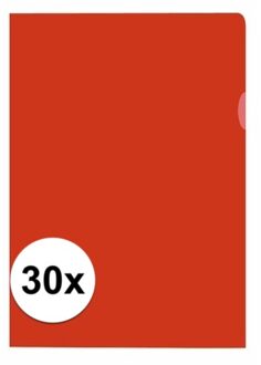 Kangaro 30x stuks documenten Insteekmapjes - rood - A4 formaat - 21 x 30 cm - Kantoorartikelen