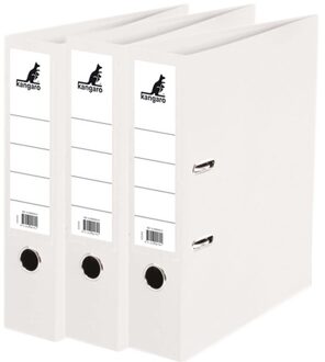Kangaro 3x Ringmappen/ordners wit A4 75 mm - Opbergmap