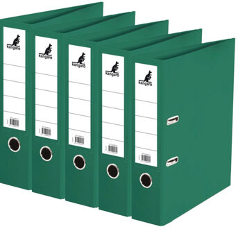Kangaro 5x Ringband map/ordners groen 75 mm 2 gaats A4 - Documenten/papieren opbergen/bewaren - Kantoorartikelen