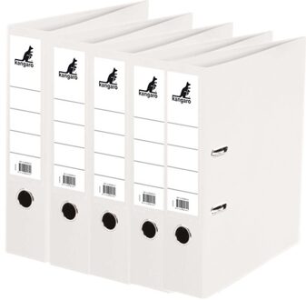 Kangaro 5x Ringband map/ordners wit 75 mm 2 gaats A4 - Documenten/papieren opbergen/bewaren - Kantoorartikelen