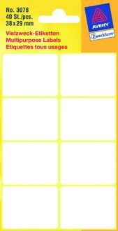 Kangaro Etiket wit 38x29mm pak a 10 stuks