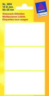 Kangaro Etiket wit 66x38mm pak a 10 stuks