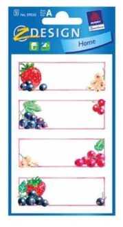 Kangaro Huishoudetiket Z-design Home Fruit 12 Stickers Per Pak Bundel Van 10 Stuks multi