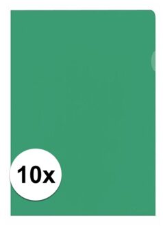 Kangaro Insteekmapjes - 10x stuks - groen - A4 formaat - 21 x 30 cm - antistatisch