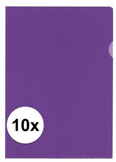 Kangaro Insteekmapjes - 10x stuks - paars - A4 formaat - 21 x 30 cm - antistatisch