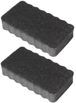 Kangaro Magnetische memobord whiteboard wisser - 2x - 10 x 5.5 cm - zwart - schoonmaken