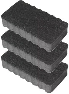 Kangaro Magnetische memobord whiteboard wisser - 3x - 10 x 5.5 cm - zwart - schoonmaken