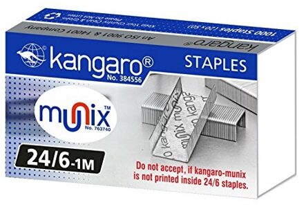 Kangaro Nietjes 24/6 doos a 1000st pak a 20 zilver