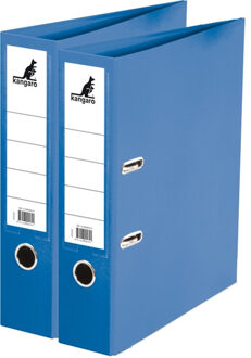 Kangaro Ringband map/ordners A4 - 2x - blauw - 31 x 28 x 7 cm - Documenten opbergen - Kantoorartikelen