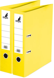 Kangaro Ringband map/ordners A4 - 2x - geel - 31 x 28 x 7 cm - Documenten opbergen - Kantoorartikelen
