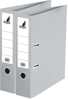 Kangaro Ringband map/ordners A4 - 2x - grijs - 31 x 28 x 7 cm - Documenten opbergen - Kantoorartikelen