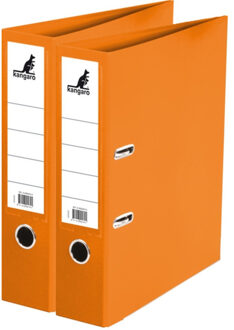 Kangaro Ringband map/ordners A4 - 2x - oranje - 31 x 28 x 7 cm - Documenten opbergen - Kantoorartikelen