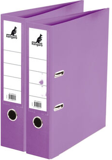 Kangaro Ringband map/ordners A4 - 2x - paars - 31 x 28 x 7 cm - Documenten opbergen - Kantoorartikelen
