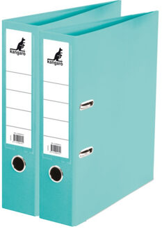 Kangaro Ringband map/ordners A4 - 2x - turquoise - 31 x 28 x 7 cm - Documenten opbergen - Kantoorartikelen