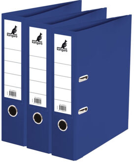 Kangaro Ringband map/ordners A4 - 3x - blauw - 31 x 28 x 7 cm - Documenten opbergen - Kantoorartikelen
