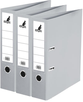 Kangaro Ringband map/ordners A4 - 3x - grijs - 31 x 28 x 7 cm - Documenten opbergen - Kantoorartikelen
