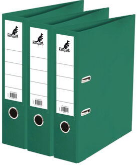 Kangaro Ringband map/ordners A4 - 3x - groen - 31 x 28 x 7 cm - Documenten opbergen - Kantoorartikelen