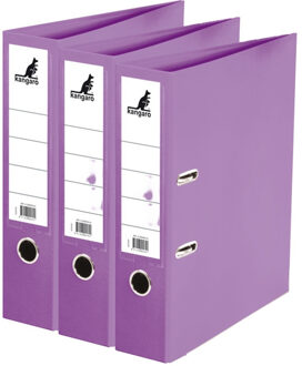 Kangaro Ringband map/ordners A4 - 3x - paars - 31 x 28 x 7 cm - Documenten opbergen - Kantoorartikelen