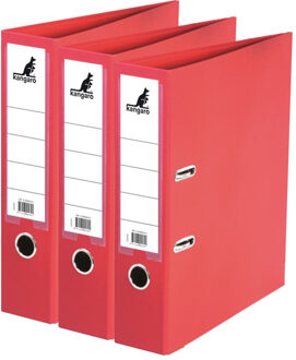 Kangaro Ringband map/ordners A4 - 3x - rood - 31 x 28 x 7 cm - Documenten opbergen - Kantoorartikelen