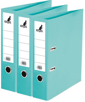 Kangaro Ringband map/ordners A4 - 3x - turquoise - 31 x 28 x 7 cm - Documenten opbergen - Kantoorartikelen