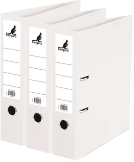 Kangaro Ringband map/ordners A4 - 3x - wit - 31 x 28 x 7 cm - Documenten opbergen - Kantoorartikelen