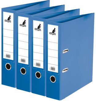 Kangaro Ringband map/ordners A4 - 4x - blauw - 31 x 28 x 7 cm - Documenten opbergen - Kantoorartikelen