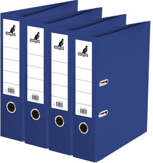 Kangaro Ringband map/ordners A4 - 4x - blauw - 31 x 28 x 7 cm - Documenten opbergen - Kantoorartikelen