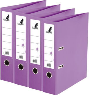 Kangaro Ringband map/ordners A4 - 4x - paars - 31 x 28 x 7 cm - Documenten opbergen - Kantoorartikelen
