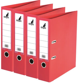 Kangaro Ringband map/ordners A4 - 4x - rood - 31 x 28 x 7 cm - Documenten opbergen - Kantoorartikelen