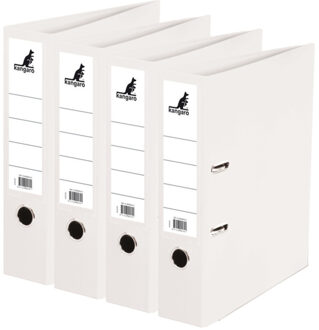 Kangaro Ringband map/ordners A4 - 4x - wit - 31 x 28 x 7 cm - Documenten opbergen - Kantoorartikelen