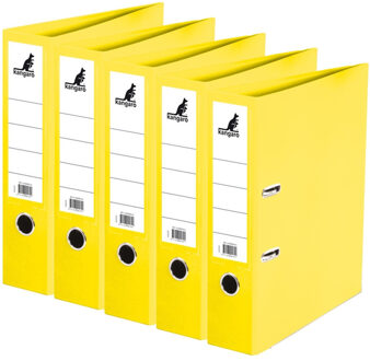 Kangaro Ringband map/ordners A4 - 5x - geel - 31 x 28 x 7 cm - Documenten opbergen - Kantoorartikelen