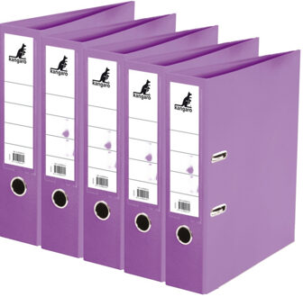 Kangaro Ringband map/ordners A4 - 5x - paars - 31 x 28 x 7 cm - Documenten opbergen - Kantoorartikelen