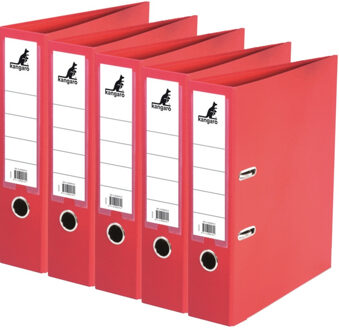 Kangaro Ringband map/ordners A4 - 5x - rood - 31 x 28 x 7 cm - Documenten opbergen - Kantoorartikelen