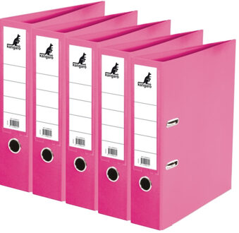 Kangaro Ringband map/ordners A4 - 5x - roze - 31 x 28 x 7 cm - Documenten opbergen - Kantoorartikelen