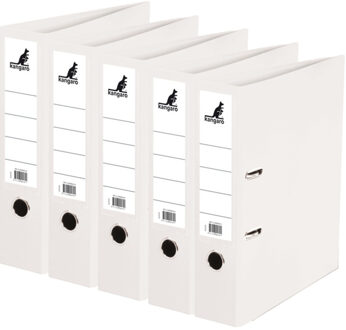 Kangaro Ringband map/ordners A4 - 5x - wit - 31 x 28 x 7 cm - Documenten opbergen - Kantoorartikelen