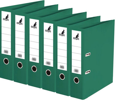 Kangaro Ringband map/ordners A4 - Set van 6x stuks - groen - 31 x 28 x 7 cm - Documenten opbergen - Kantoora
