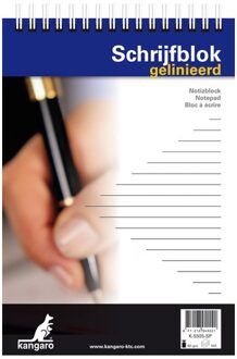 Kangaro schrijfblok kopspiraal A5 gelinieerd wit