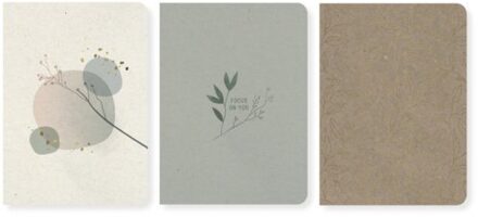 Kangaro soft scenes notitieboek softcover, formaat a5, gelinieerd, set van 3