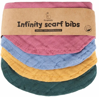 Kangobaby 100% Cotton Muslin Baby Bib Set Infinity Scarf Bib Burp Cloths Saliva Towel Bandana bib Set