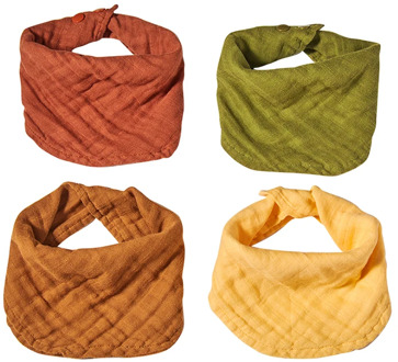 Kangobaby 4 pcs pack muslin Infinity scarf bib 100% cotton ins chic color