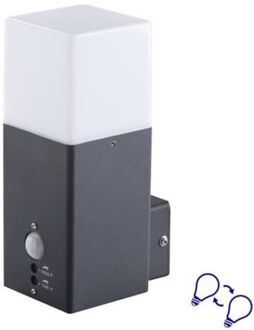 Kanlux Buitenlamp - Muurlamp Varda - rechthoekig - met sensor - losse E27