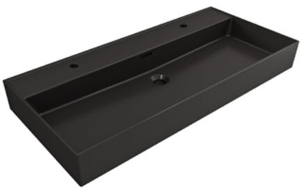 Kansas wastafel - 100x45 cm - met kraangat - matzwart