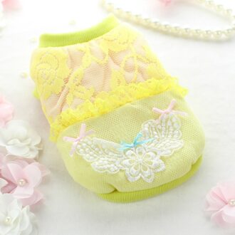 Kant Bloem Chihuahua Hond Herfst Jassen Dikke Downs Jassen Kleding Hond Kleding Voor Honden Puppy Cat Pet Kleding Kleding Geel / S