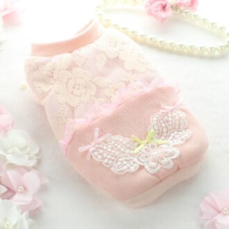 Kant Bloem Chihuahua Hond Herfst Jassen Dikke Downs Jassen Kleding Hond Kleding Voor Honden Puppy Cat Pet Kleding Kleding Roze / XS