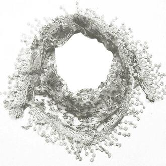 Kant Kwastje Bloemenprint Vrouwen Sjaals Sjaal Solid Herfst Winter Sjaal voor Vrouwen Dames shawl Sjaal # YL5 grijs